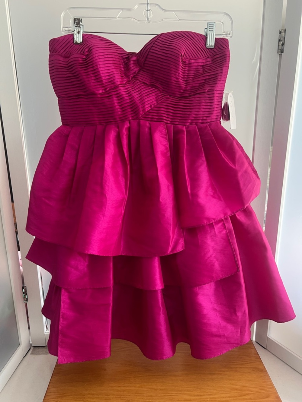 Jessica Simpson tiered party dress Barbie core holiday 2010 fuchsia nwt $148